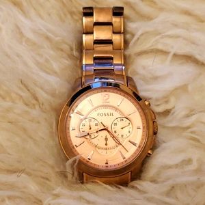 Gold Fossil Watch